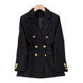 RNSHANGER Basic Suit Jacket for Women Loose Straight Long Sleeve Chic Jacket Office Lady Elegant Solid Blazer Coat