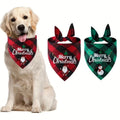 Hot Selling Pet Christmas Classic Plaid Triangle Decoration Scarf Dog Cat Triangle Decoration Scarf Pet Holiday Drool Scarf