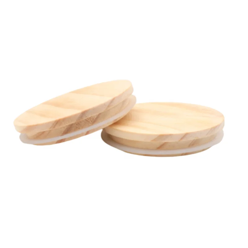 Custom Engraving Eco Friendly Airtight Wood Caps Cover for Beer Can Glass Storage Wood Lids