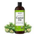ECO 100% Pure Cold-Pressed Organic Castor Oil Hair Growth Lashes & Brows 473ml Unscented Silicone/Dye/Mineral Oil/Sulfate Free