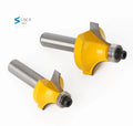 L-N271 2pcs 8mm Shank Round Over Edging Router Bit Set - 1/4''3/8" Radius Straight Trimmer Cleaning Corner Round Bits