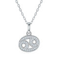 Factory Price 925 Silver Jewelry Cancer Zodiac Sign Sterling Silver 925 Moissanite Pendant Zodiac Necklace