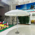 Decorative Umbrella for Decoration Beach Mid Pole Umbrella Frame 260 Polyester Fabric Flowered Beach Umbrella