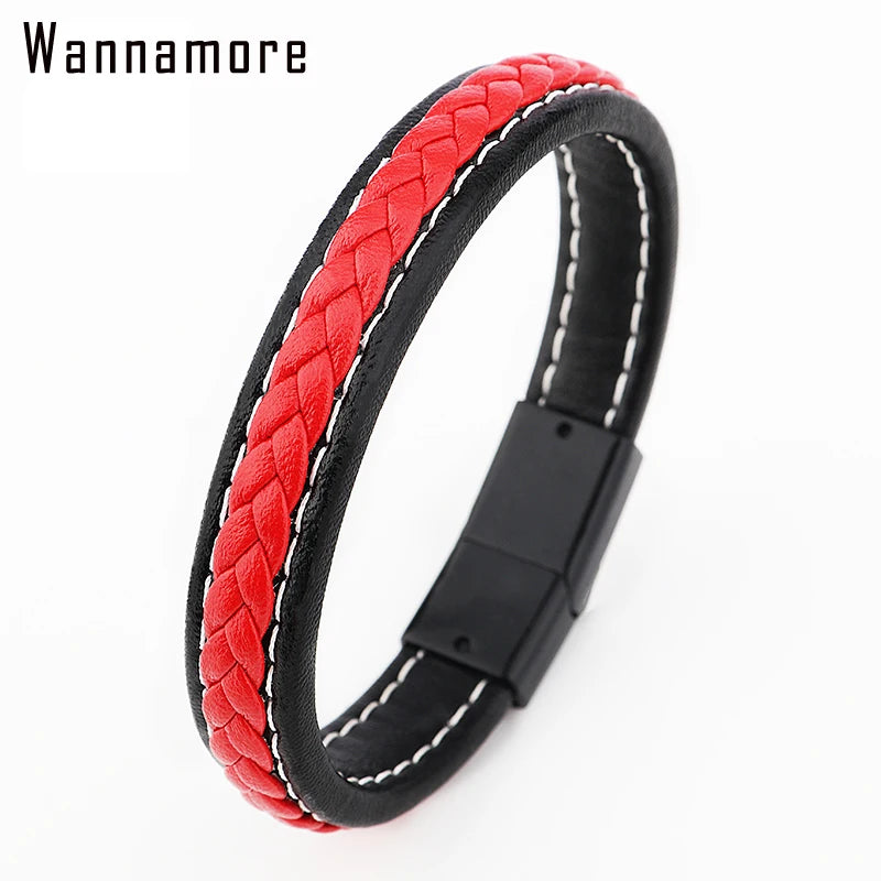 Braided Alloy Leather Bracelet Simple Couples Gifts Men and Women Best Friends Commemorative Magnetic Trendy