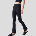 High-Waisted Elastic Yoga Pants Peach Hip Micro Speaker New Outdoor Fitness Wide Leg Sport Clothing Solid Belly Compression Yoga