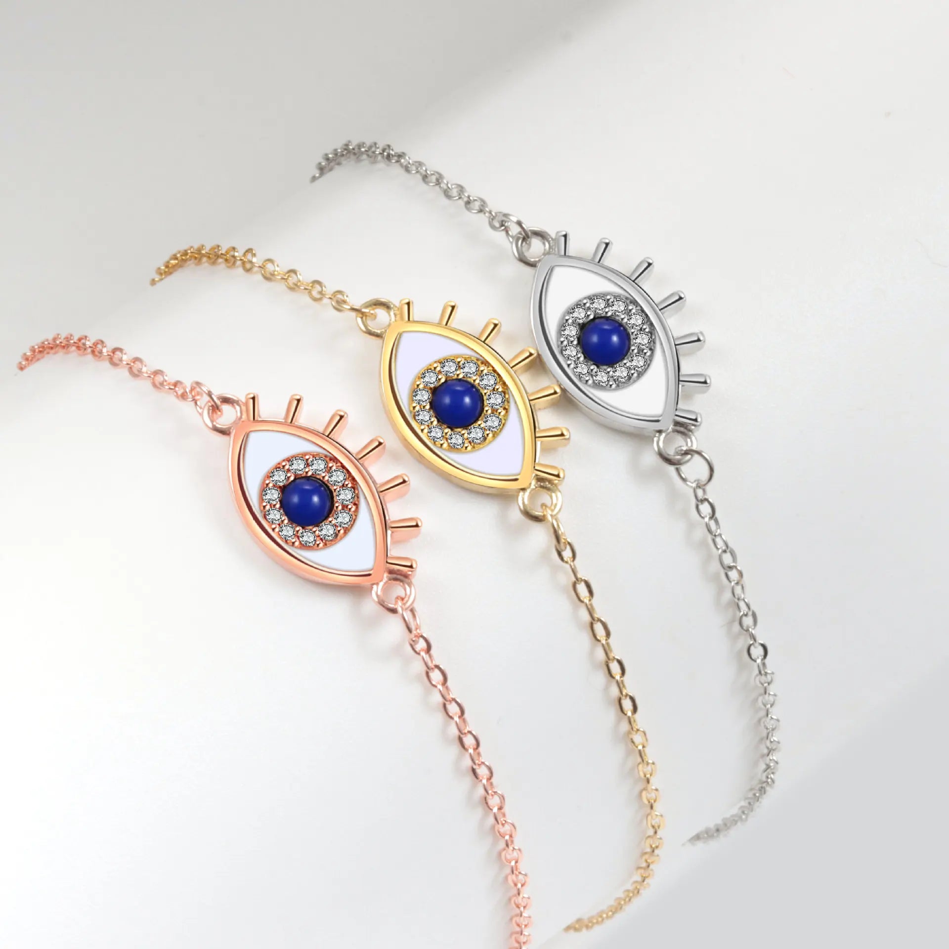 New Devil Eye Bracelet Fashionable and Versatile Oil Drop Inlaid Diamond Zircon Hot Selling Enamel Temperament Bracelet