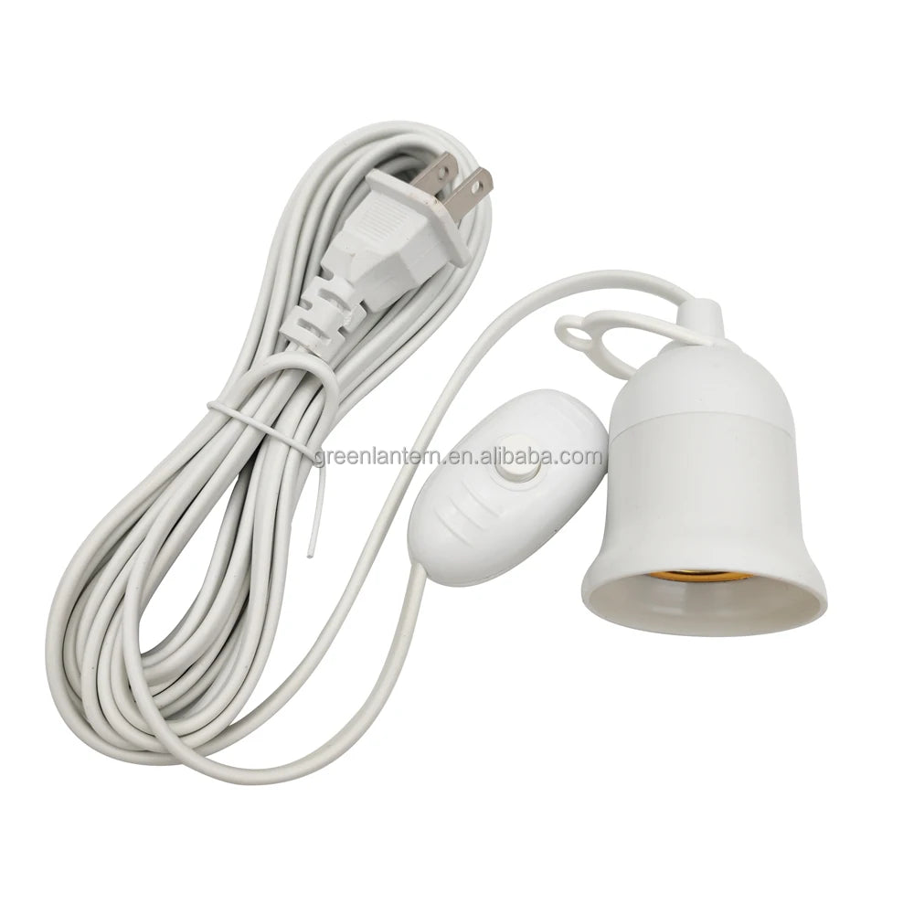 E27 Suspension Universal Screw Socket With Switch Lamp Plug Holder Adapter Converter 3/5/8m Wire for LED Corn Lamp Bulbs Tube