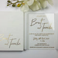 Luxury Wedding Invitation Card clear Acrylic with Gold Color Foiling Printing