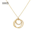 1000s Elegant Cross Hoop Shape Necklace 18K Real Gold Necklace with Diamond for Women