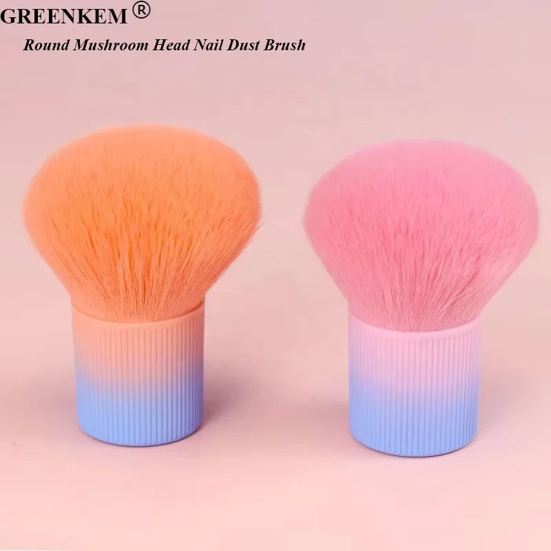 New Gradient Mushroom Head Nail Dust Brush Oversized Round Head Nail Powder Brush Portable Beauty Tool Nail Dust Brush