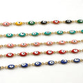 Wholesale 18K Real Gold Plated Enamel Demon Eyes Bracelet Stainless Steel Evil Eyes Charm Bracelet