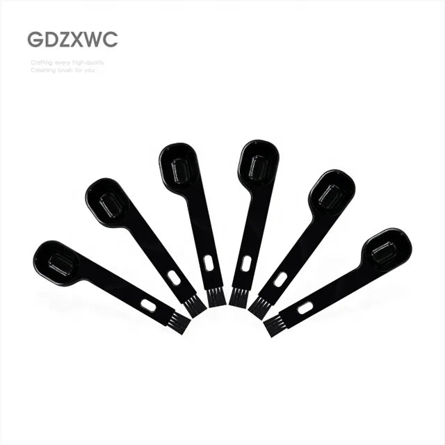 2-in-1 Plastic Coffee Measuring Scoon 8g Capacity for Whey Individual Packing Ended Small Flat Nylon Cleaning Brushes