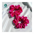 100% Mulberry Small Silk Scrunchies Hair Ties 16 19 22 25 30momme Elastic Band Skinny Red Silk Tie