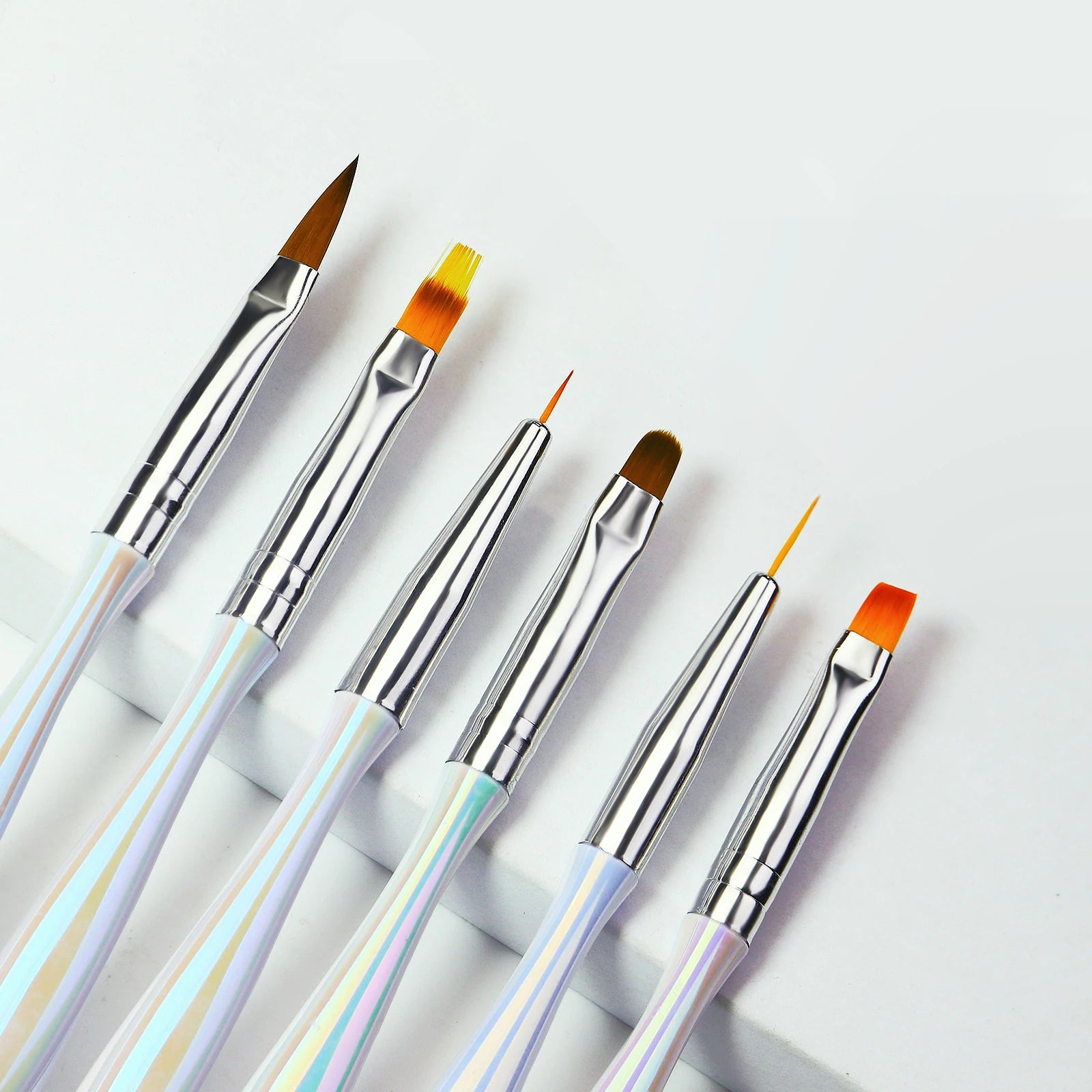 Custom Logo Aurora Color Round Carving Ombre Liner Nail Art Pain Brush