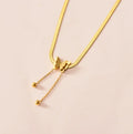Stainless Steel Plated Gold Frosted butterfly Pendant Fashion Snake Bone Chain Tassel Necklace
