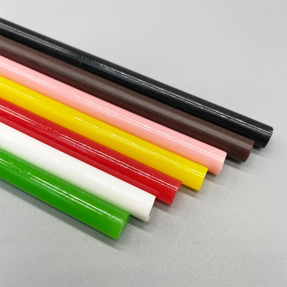 Hot Sale Wholesale 7mm Diameter Colorful Hot Melt Glue Sticks Multiple Colors for DIY Crafts on Wood Plastic Foam Ceramic