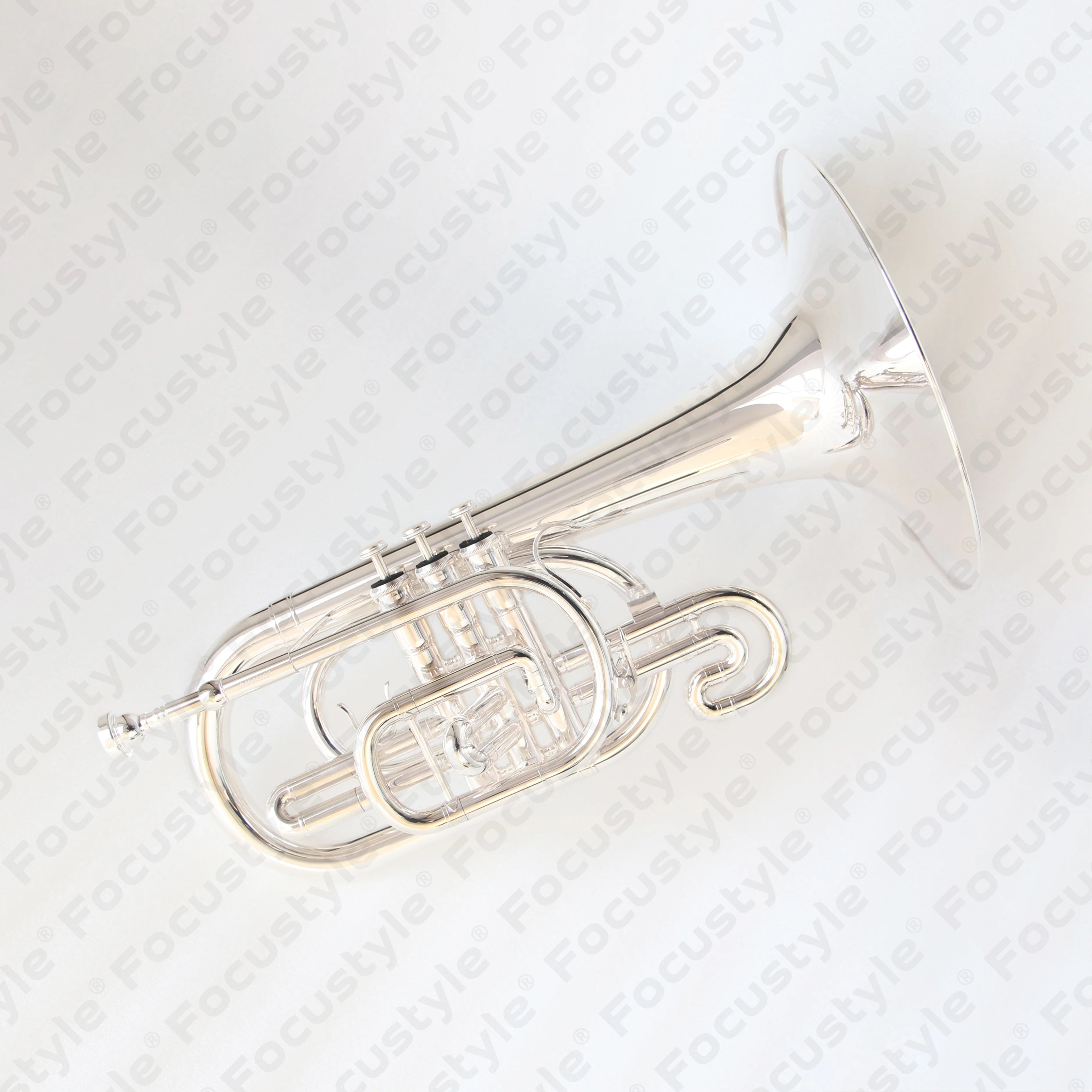 High Quality Gold Lacquered Marching Mellophone Brass Trumpet Instrument
