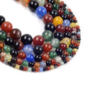 Natural Stone Beads Multi Color Agate for Jewelry Making Round Loose Beads DIY Bracelet Necklace