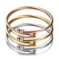 Stainless Steel 18K Gold Plated High Polish Silver/Gold/Rose Gold Delicate Trendy Fashion Wholesale Women Unisex Cuff Bracelet