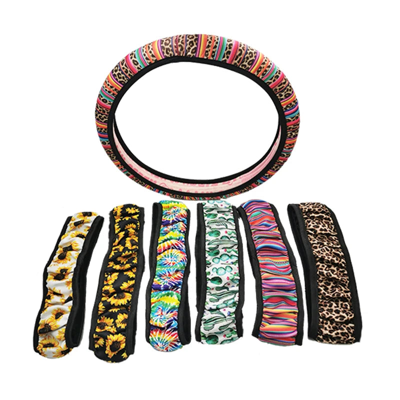 Waterproof Neoprene Steering Wheel Cover Universal Car Steering Wheel Cover Custom Print