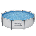 Bestway 56406 Outdoor Family Metal Frame Swimming Pool Family Round Steel Above Ground Round Frame Swimming Pools for Adults