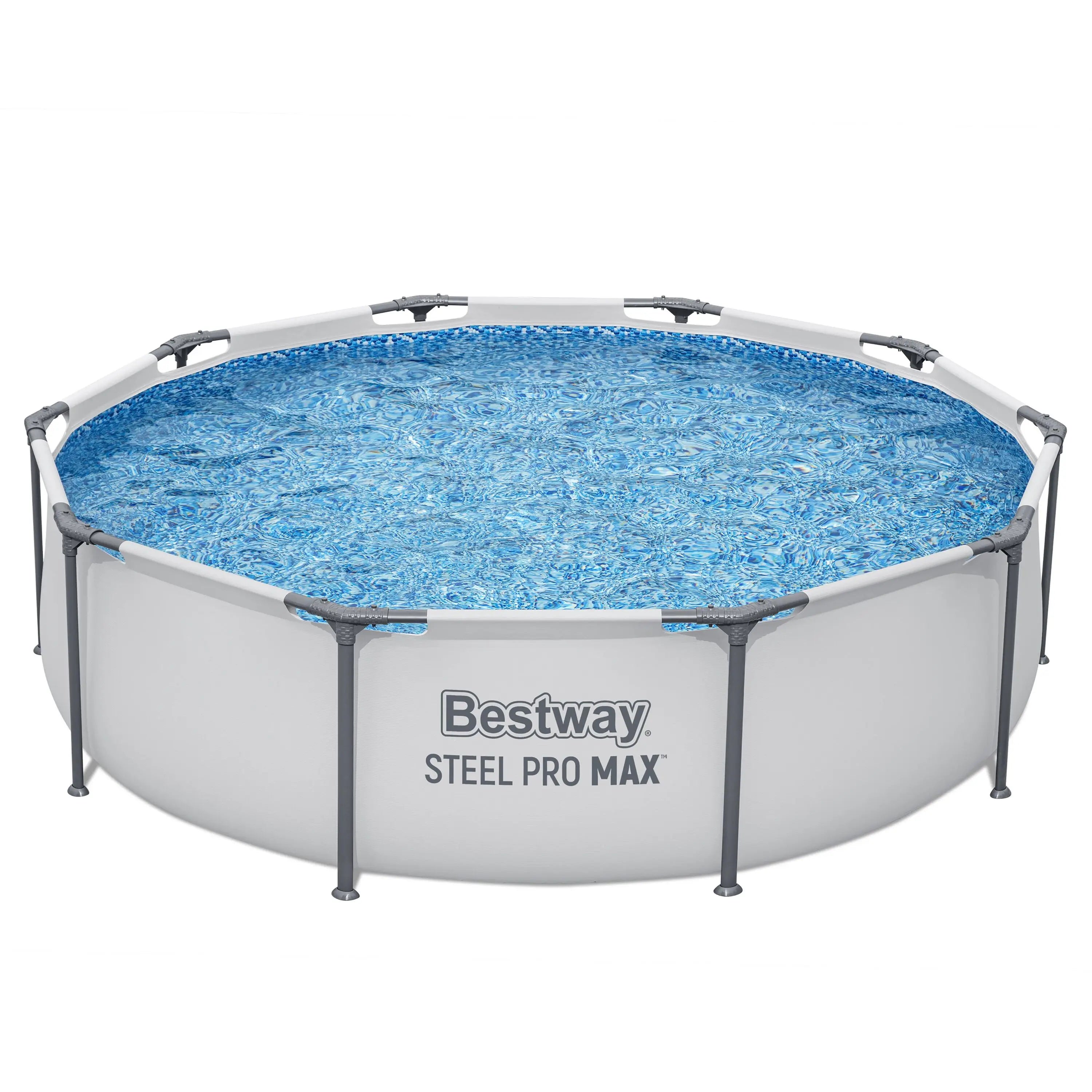 Bestway 56406 Outdoor Family Metal Frame Swimming Pool Family Round Steel Above Ground Round Frame Swimming Pools for Adults
