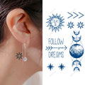 BXTAT Semi Permanent Blue Genipa Juice Tattoos of Love You Forever Text Kids Partysu Emoticons Small Rose Butterfly GZ241to246