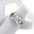 Starsgem Silver Jewellery Available Wholesale Classic 925 Silver Sterling Moissanite Gemstone Mens Rings
