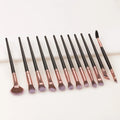 Professional Eyes Makeup Brush Set with Fan Brush & Shaving Brush 12PCS Custom Logo Private Label Concealer Make up Brushes