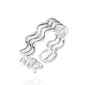 Three Layer Wave Ring S925 Pure Silver Material Simple Geometric Designer Index Finger Ring Stacking 925 Sterling Silver Ring