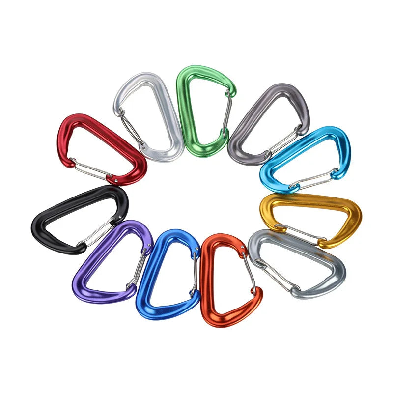 8cm 7075 Aluminum Heavy Duty Carabiner 12KN Hammock Hook with Safety Wire Gate 7075 Belt Buckles for Climbing and Car Usage