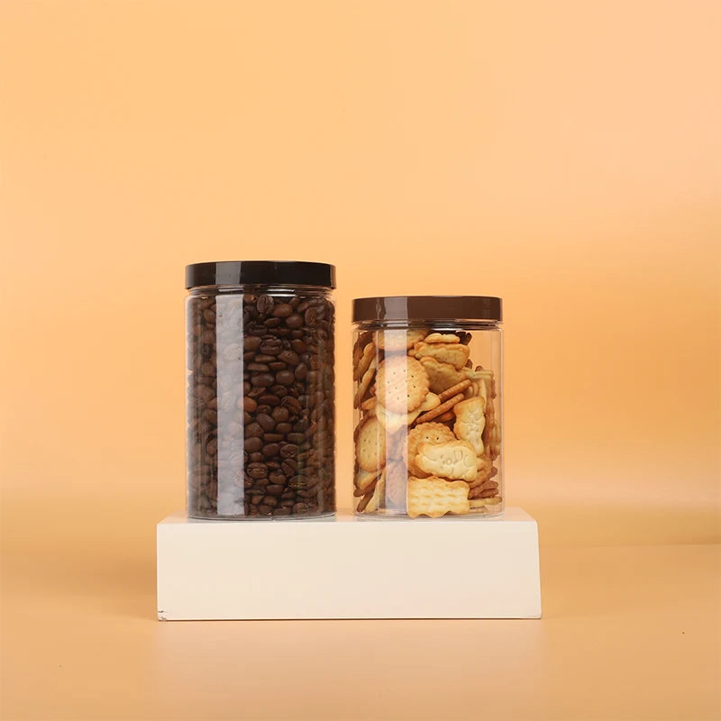 Hot Selling Wide Mouth air Tight Pet Plastic 520ml Jars 16 oz clear Food Storage Container with Lid for Jam Candy Nuts