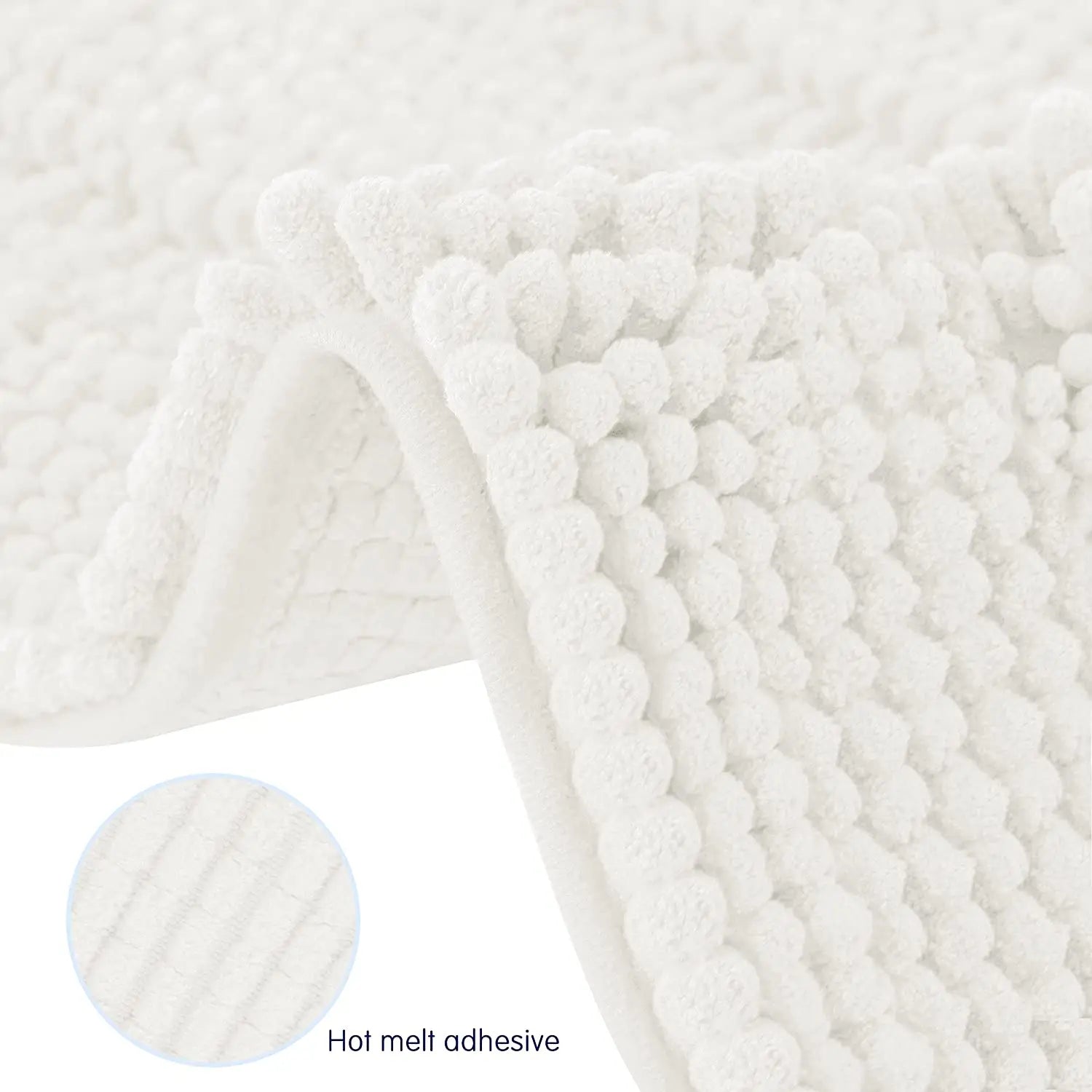 Microfiber Chenille Bath Mat Soft Anti-Skid for Bathroom Shower Floor Washable and Water Absorbent Shaggy Design