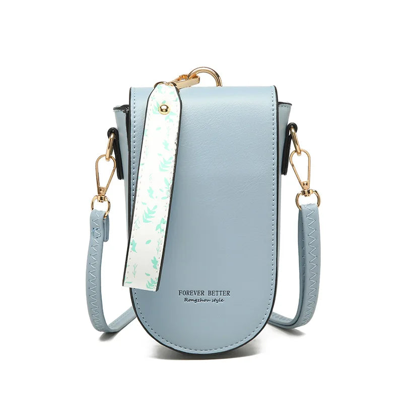 New Ladies Fashion PU Korean Student Cross-body Bag Multi-function Handbag Mini Phone Bag All Seasons Buehlee Presbyopia Pattern