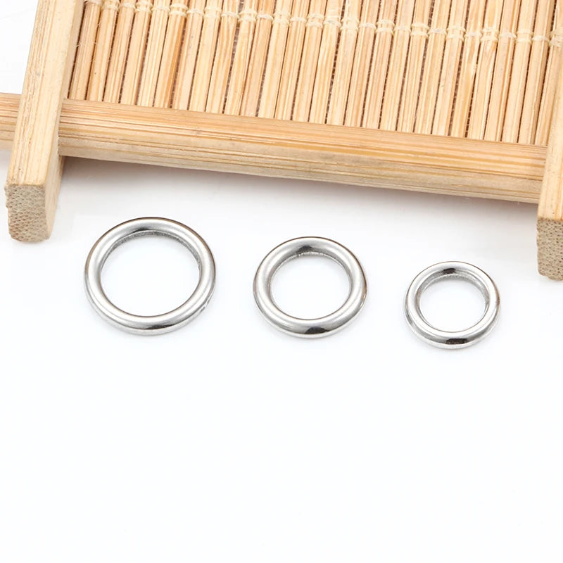 Seamless Stainless Steel Jump Rings Closed Design for Permanent Connection in DIY Necklace Jewelry Accessories