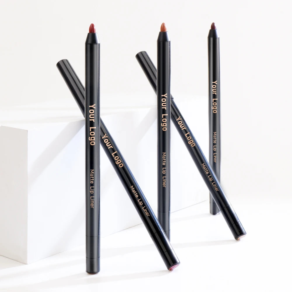 Private Label Cruelty Free Lipliner Pencil Matte Waterproof Lip Liner High Pigment Long Lasting pink Lipliner Low MOQ