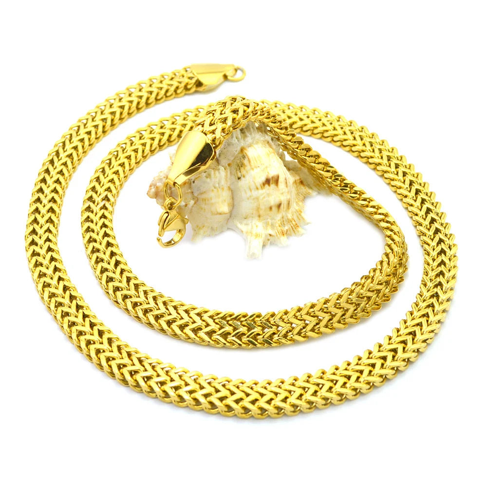 Christmas Gift Engagement Necklace Classic Style Stainless Steel Charm Jewelry Men Gold Plated Link Chain Anniversary Zuobisi