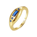 New Fine Jewelry Fashion 925 Sterling Silver 18k Gold Plated Sapphire Gemstone Engagement Rings for Women Wholesale