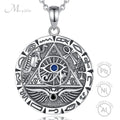 Merryshine Protective Egyptian Eye of Ra Horus Pendant Necklace Unisex Link Chain Symbol of Protection for Men and Women
