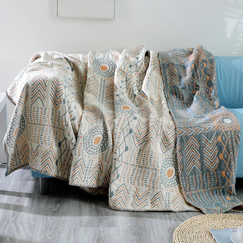 Nordic Knitted Journey Hiking Hotel Restaurant Plaids Blanket Quilt Section Nap Sofa Single Cover Blanket