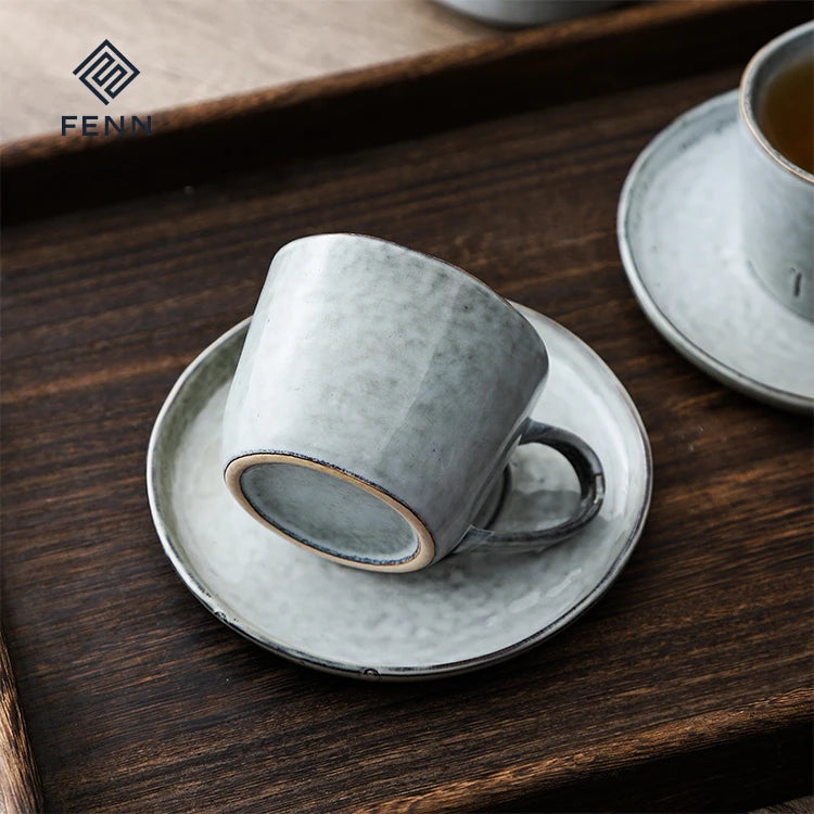 FENN Home Elegant Custom Logo Coffee Cappuccino Cup and Saucer Porcelain Cup and Saucer Cup and Saucer
