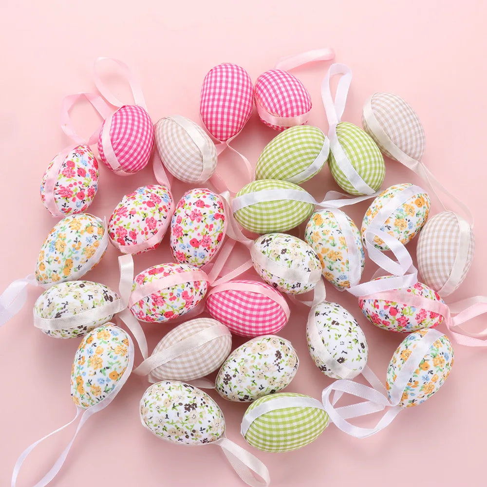 2022 Happy Easter Cloth Foam Egg Decoration Hanging Ornaments Easter Egg Toy Gifts for Home Decor Party Ornaments XJ0755