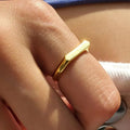 Stainless Steel Titanium Ladies Dainty Ring Manufacturer 18k Gold Plated Jewelry Saudi Arabia Irregular Ring Design for Women
