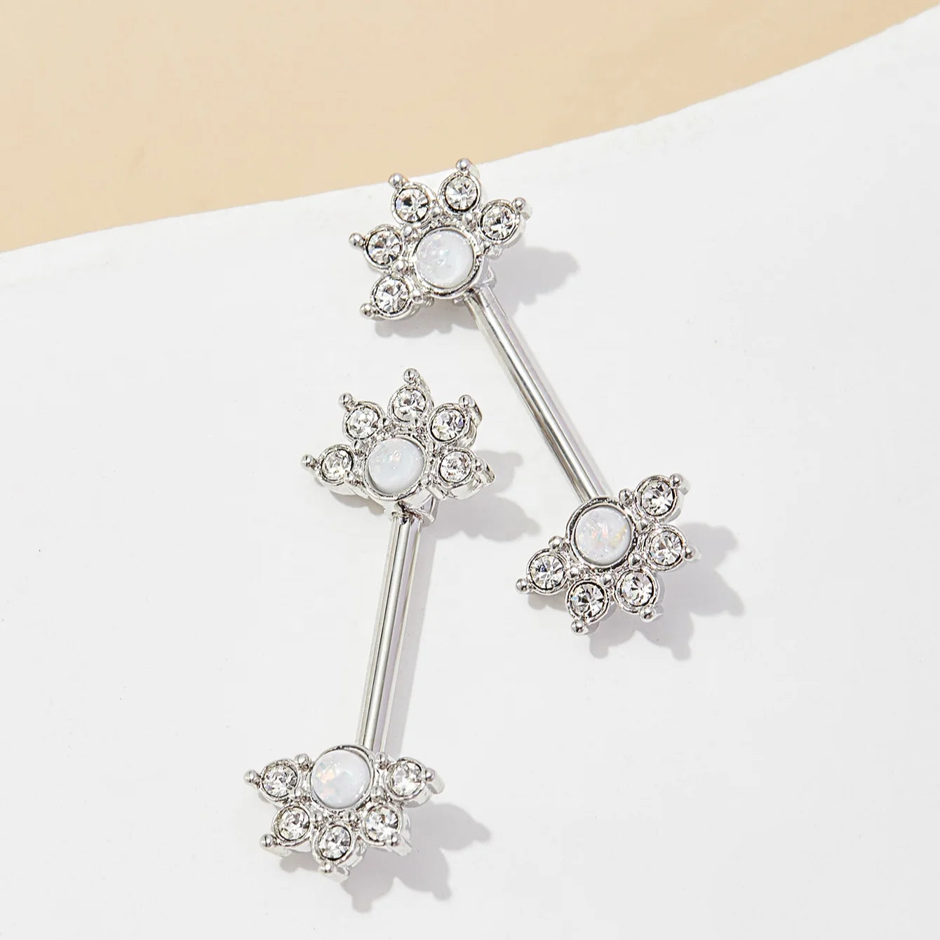 14G 316L Surgical Steel Nipple Rings Crown Lotus Sunflower Wings Turquoise CZ Hypoallergenic Nipple Piercing Jewelry