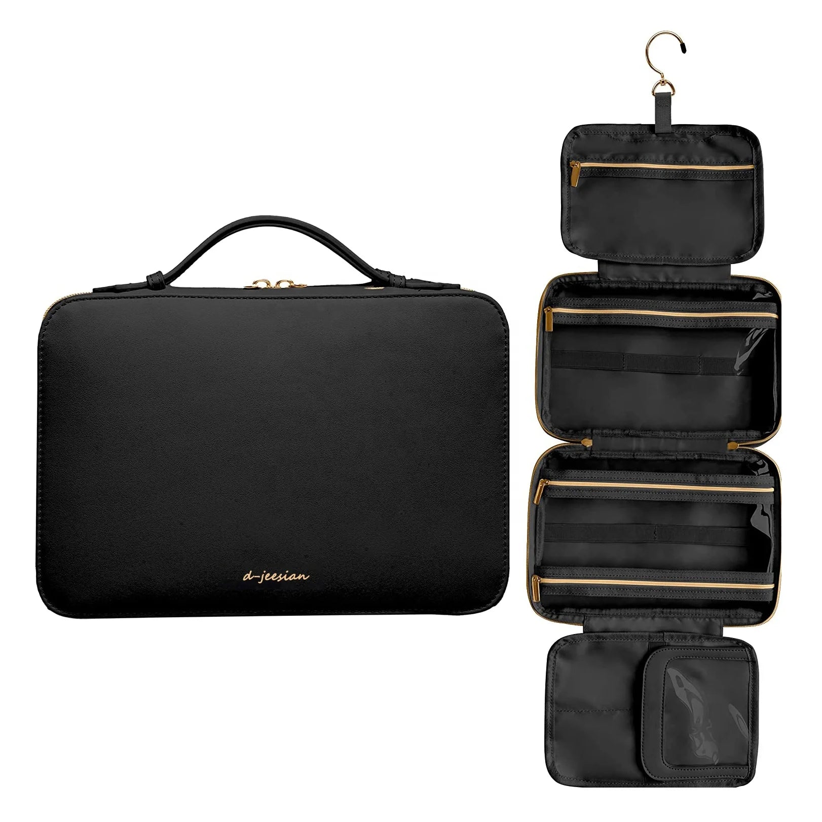 Waterproof Toiletry Makeup Bag Leather Toiletry Bag Cosmetics Women's Travel Bag