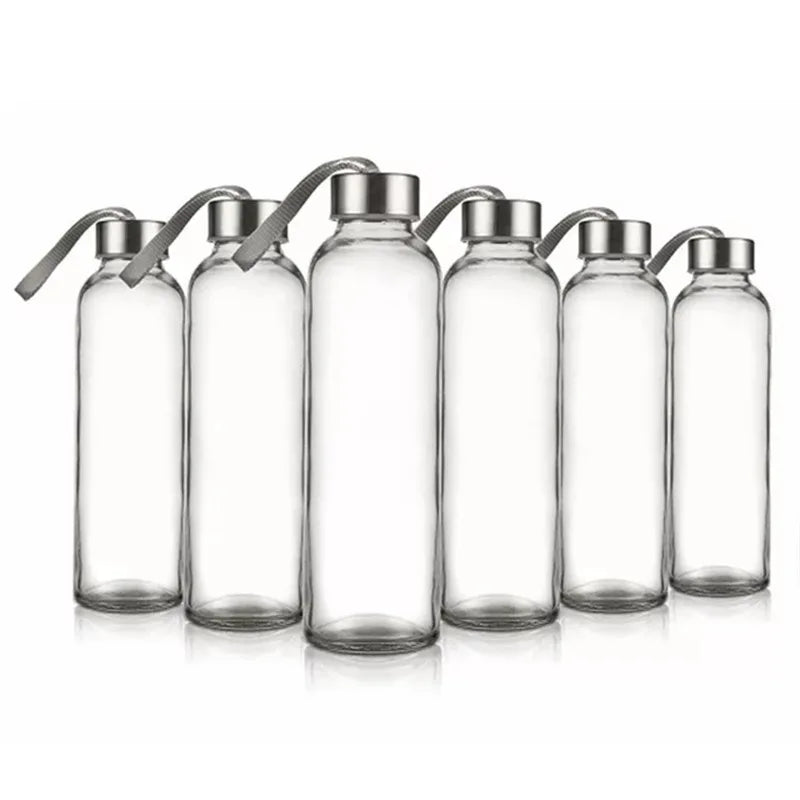 Wholesale Custom 300ml - 750ml Business Silicone Sleeve Glass Water Bottle with Handle