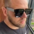 2025 Custom Logo Fashion Retro Women Candy Color Big Frame Sunglasses White Square Driving Sunglasses Men