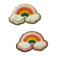 Hot Sale 3D Embroidery Stickers Stick on Self-adhesive DIY Repair Patch Golden Glitter Border Applique Chenille Rainbow Patches