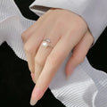 Adjustable Open Zircon Crown Shape Rose Gold Plated Finger Ring 925 Sterling Silver Natural Pearl Rings Fine Jewelry for Women