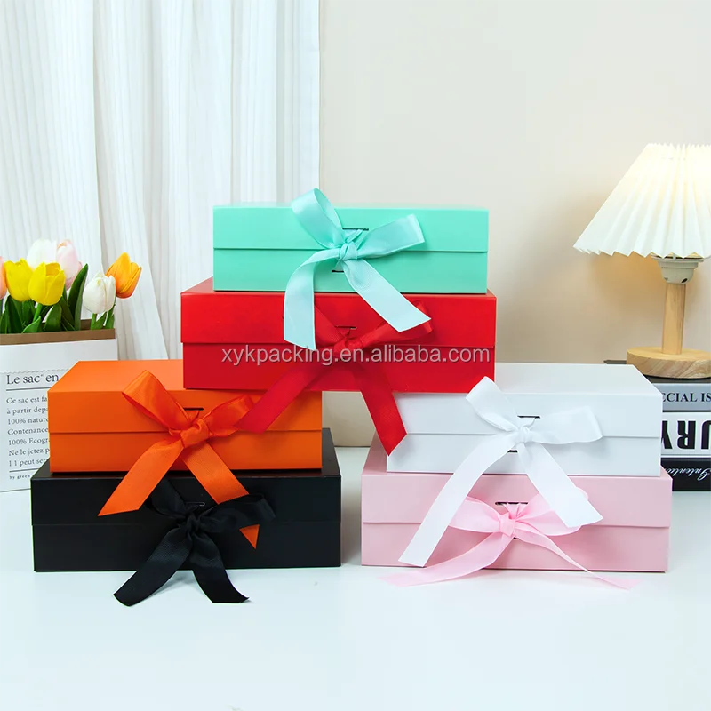 Accept Custom Gift Box Creative Business Companion Orange Blue Gift Box Company  Opening Event Wedding Gift